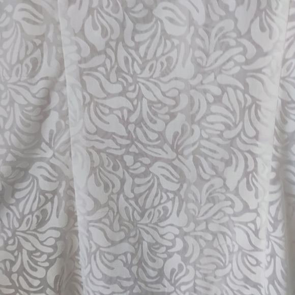 Elegant Carroll Reed  White Sheer Blouse Size 2X  Button V-neck 3/4 Sleeves - Picture 8 of 15